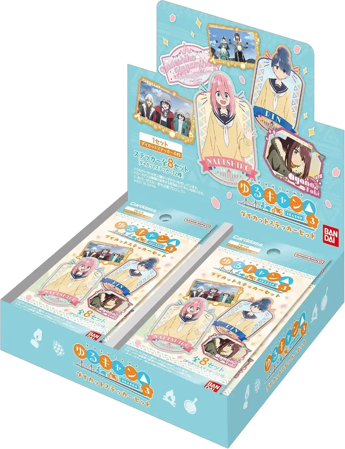 Bandai Laid Back Camp Season 3 Die Cut Sticker Set 20 Packs Anime