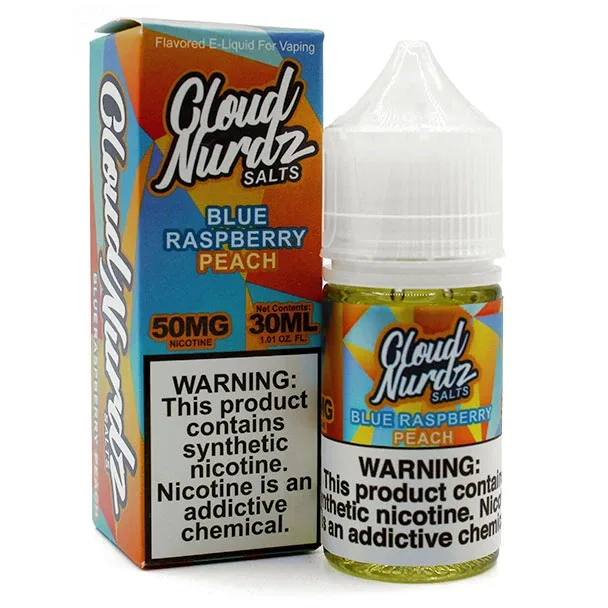 Blue Raspberry Peach - 50mg - Cloud Nurdz Salts - 30mL