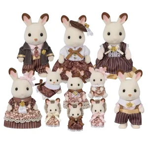 Epoch Sylvanian Families Chocolate Rabbit Family C-74 Dollhouse Set Ages 3+
