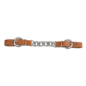 Harness Leather 3-1/2" Single Flat Link Chain Curb Strap