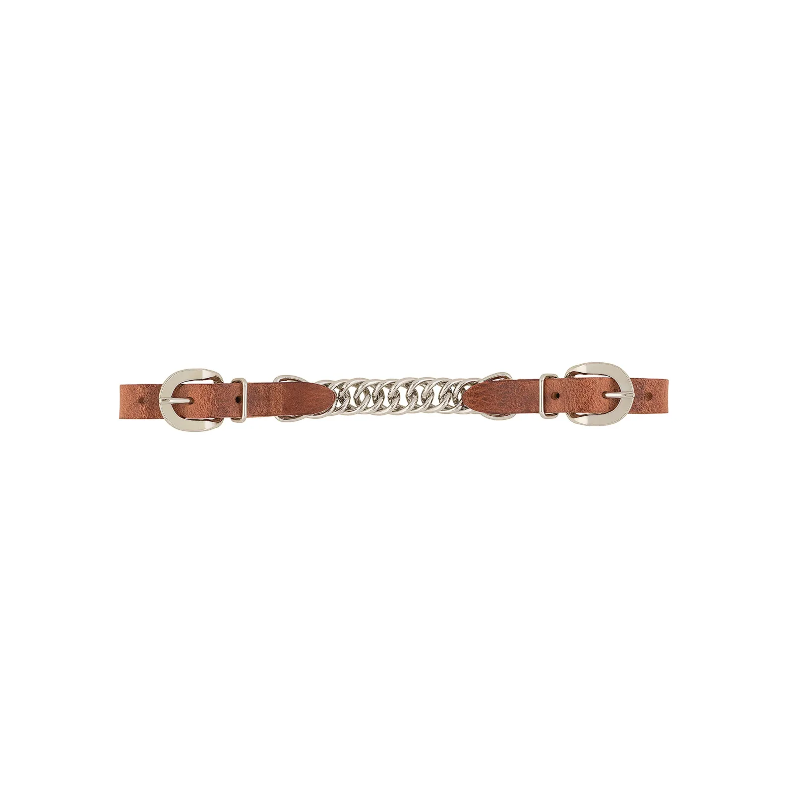 Harness Leather 4-1/2" Single Flat Link Chain Curb Strap