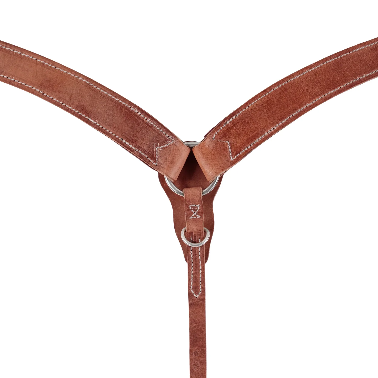Harness Leather Contoured Ring-in-Center Breast Collar - Image 2