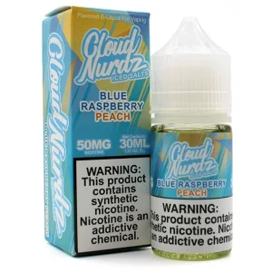 ICED Blue Raspberry Peach - 50mg - Cloud Nurdz Salts - 30mL