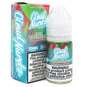 ICED Sour Watermelon Strawberry - 50mg - Cloud Nurdz Salt - 30mL