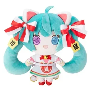 Kadokawa Hatsune Miku White Cat Plush Figure, Rassu Art