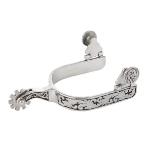 Ladies' Western Spurs with Engraving and Black Accents