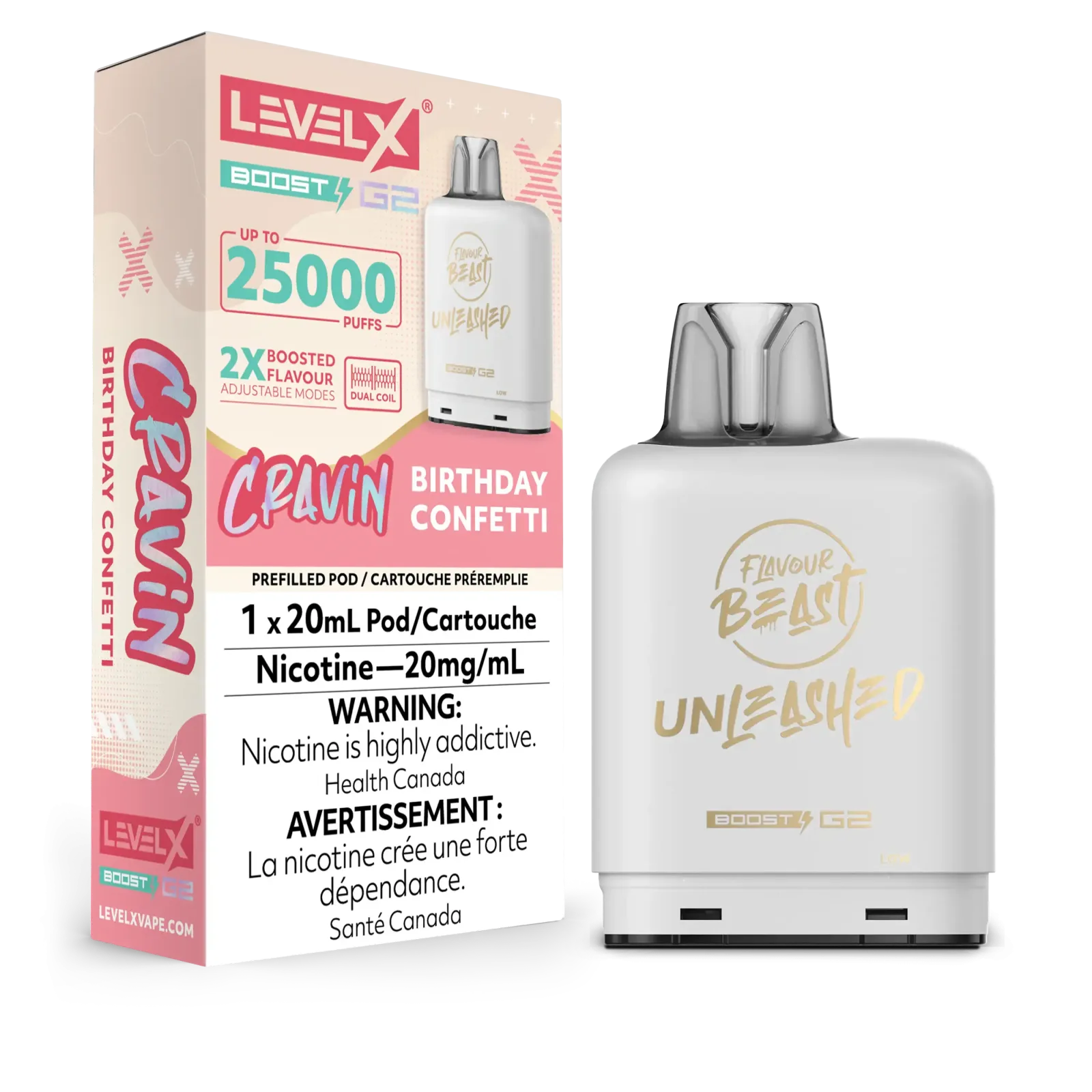 Level X Boost Unleashed 20mL Pods | Vape Cloud Canada
