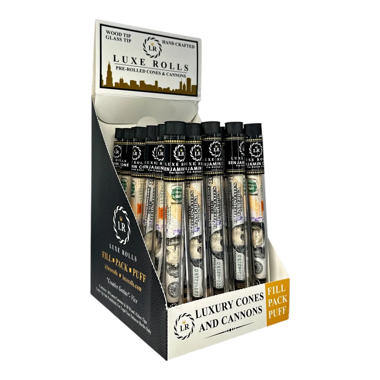 Luxe Rolls Benjamin Pre Rolled Cone 50 Pack