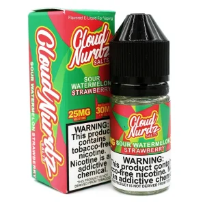 Sour Watermelon Strawberry - 50mg - Cloud Nurdz Salts - 30mL
