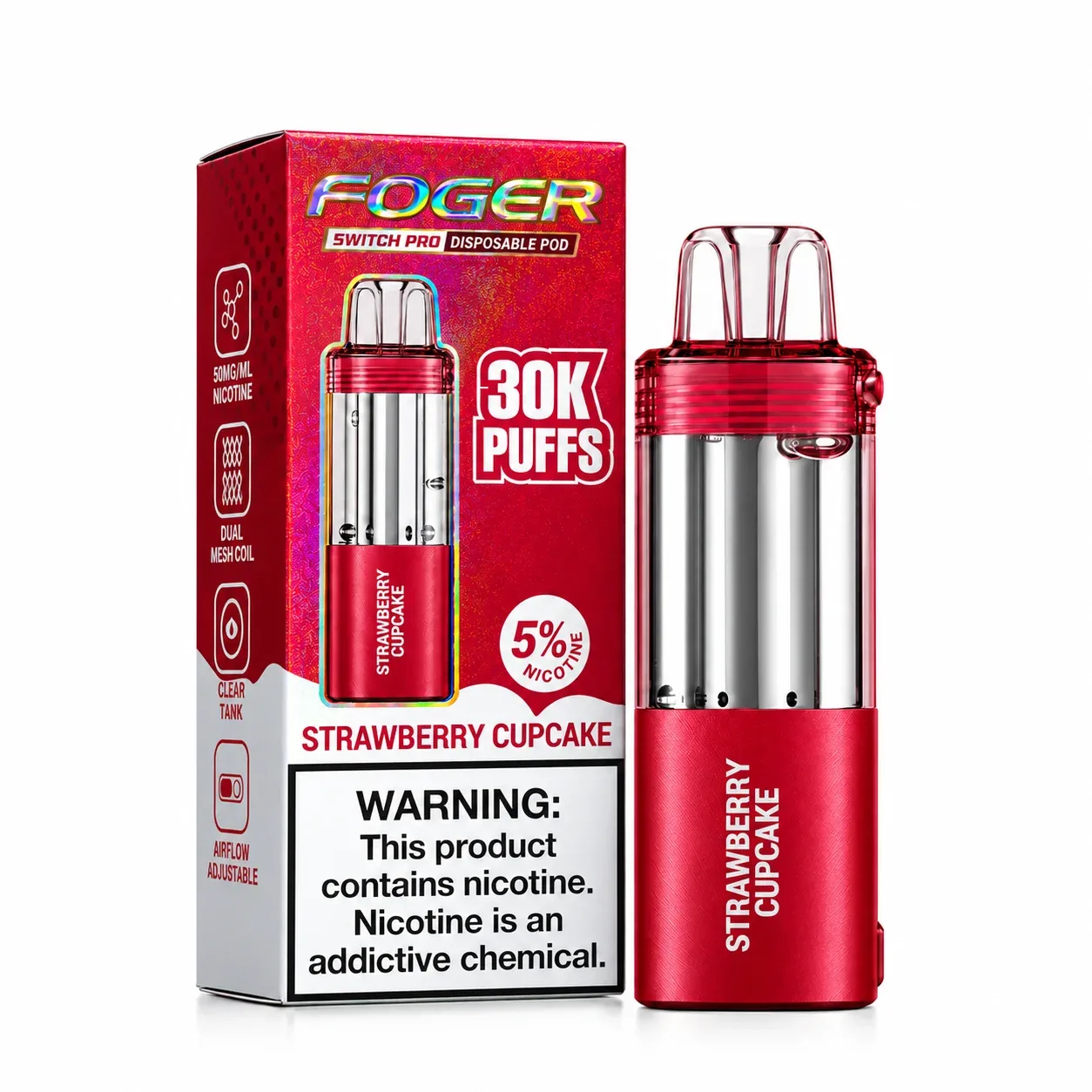 Strawberry Cupcake - Foger Switch Pro 30K Disposable Pod