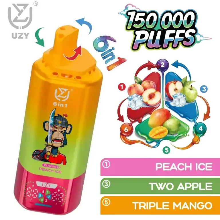 UZY 150K Puff 150000 Big Puff Crystal Six Flavors Vape Pen Shops