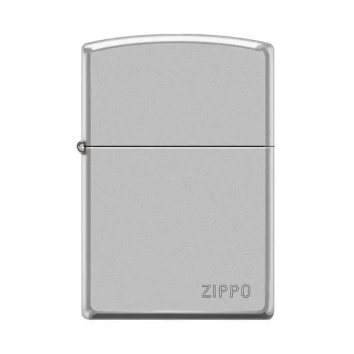 Zippo Lighter - Pipe Lighter With Logo Satin Chrome